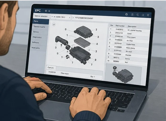 راهنمای جامع خرید لوازم یدکی ولوو XC90 با شماره شاسی