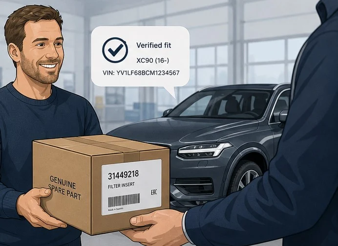 خرید لوازم ولوو XC90 با شماره شاسی